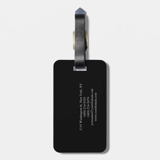 Trendy Black & White Plain Creative Modern Bagagelabel (Achterkant verticaal)