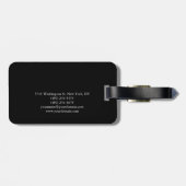 Trendy Black & White Plain Creative Modern Bagagelabel (Achterkant horizontaal)