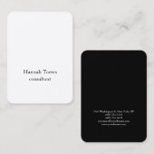Trendy Black & White Plain Creative Modern Silk Visitekaartje (Voorkant / Achterkant)