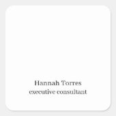 Trendy Black & White Plain Creative Modern Vierkante Sticker (Voorkant)