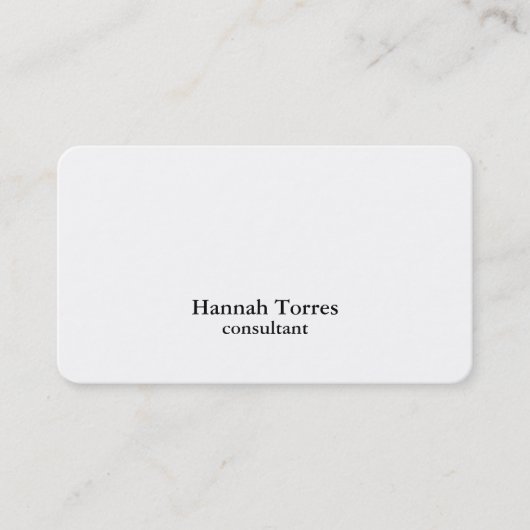 Trendy Black & White Plain Creative Modern Visitekaartje (Voorkant)