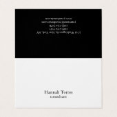 Trendy Black & White Plain Creative Modern Visitekaartje (Buitenkant ongevouwen)