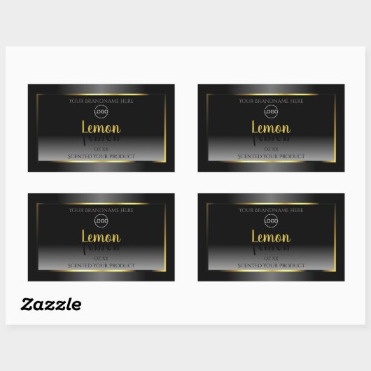 Trendy Black White Product Labels Gold Lijst Logo (Vel)