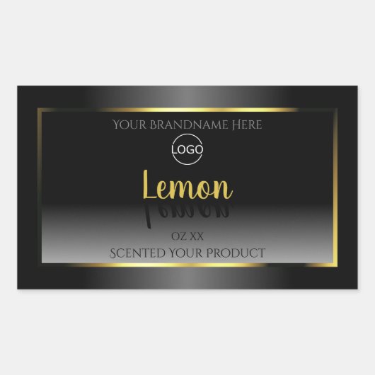 Trendy Black White Product Labels Gold Lijst Logo (Voorkant)