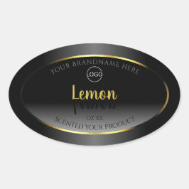 Trendy Black White Product Labels Gold Lijst Logo