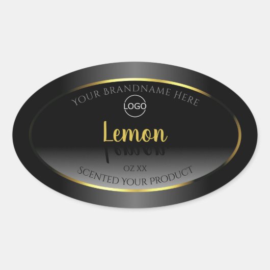 Trendy Black White Product Labels Gold Lijst Logo (Voorkant)
