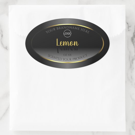 Trendy Black White Product Labels Gold Lijst Logo (Tas)