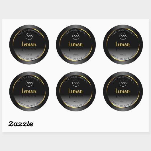 Trendy Black White Product Labels Gold Lijst Logo (Vel)