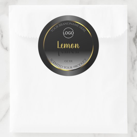 Trendy Black White Product Labels Gold Lijst Logo (Tas)
