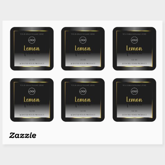 Trendy Black White Product Labels Gold Lijst Logo (Vel)