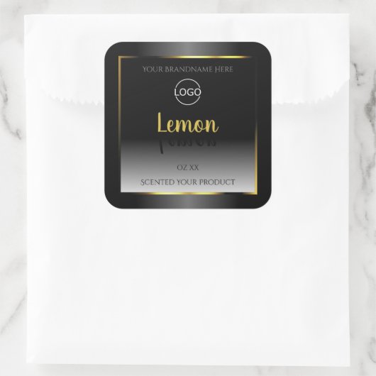 Trendy Black White Product Labels Gold Lijst Logo (Tas)