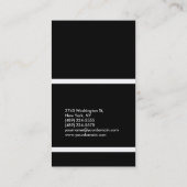 Trendy Black White Professional Modern Visitekaartje (Achterkant)