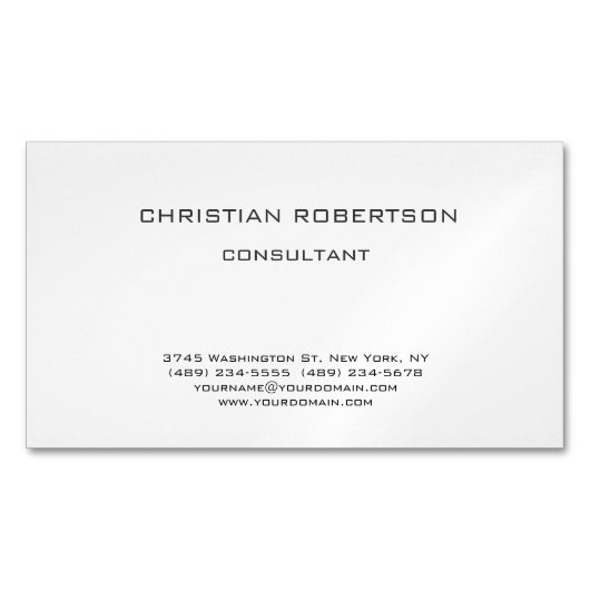 Trendy Black White Professional Visitekaartje Magnetisch Visitekaartje (Voorkant)