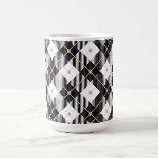 Trendy Black White Pset Pattern Koffiemok (Center)