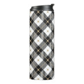 Trendy Black White Pset Pattern Thermosbeker (Gedraaid links)