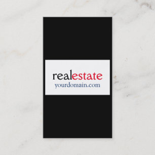 Trendy Black White Real Estate Agent Professional Visitekaartje
