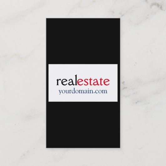 Trendy Black White Real Estate Agent Professional Visitekaartje (Voorkant)