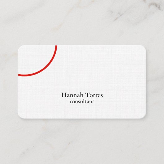 Trendy Black & White Red Plain Creative Modern Visitekaartje (Voorkant)