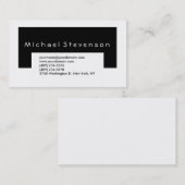 Trendy Black White Simple Plain Visitekaartje (Voorkant / Achterkant)