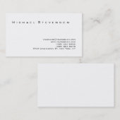 Trendy Black White Simple Plain Visitekaartje (Voorkant / Achterkant)
