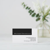 Trendy Black White Simple Plain Visitekaartje (Staand voorkant)
