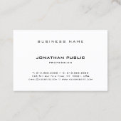 Trendy Black White Sjabloon Moderne eenvoudige ele Visitekaartje (Achterkant)