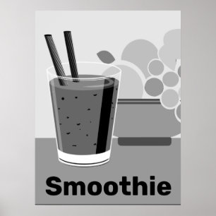 Trendy Black & White Smoothie Poster