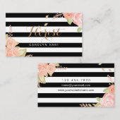 Trendy Black White Stripes Florist Visitekaartje (Voorkant / Achterkant)