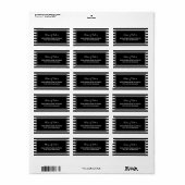 Trendy Black White Stripes Hair and Beauty Salon Etiket (Full Sheet)