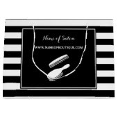 Trendy Black White Stripes Hair and Beauty Salon Large Cadeautasje (Voorkant)