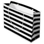 Trendy Black White Stripes Hair and Beauty Salon Large Cadeautasje (Achterkant Gekanteld)