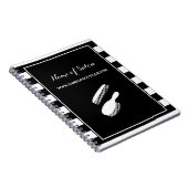 Trendy Black White Stripes Hair and Beauty Salon Notitieboek (Rechterzijde)