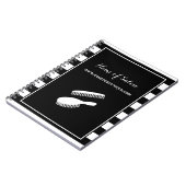 Trendy Black White Stripes Hair and Beauty Salon Notitieboek (Linkerzijde)