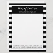 Trendy Black White Stripes Hair and Beauty Salon Persoonlijk Briefhoofd (Voorkant / Achterkant)