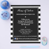 Trendy Black White Stripes Hair Salon Events Flyer (Enkel)