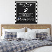 Trendy Black White Stripes Salon Information Sign Canvas Afdruk (Insitu (Slaapkamer))