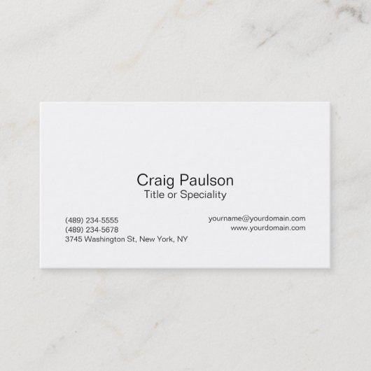 Trendy Black White Stylish Visitekaartje (Voorkant)