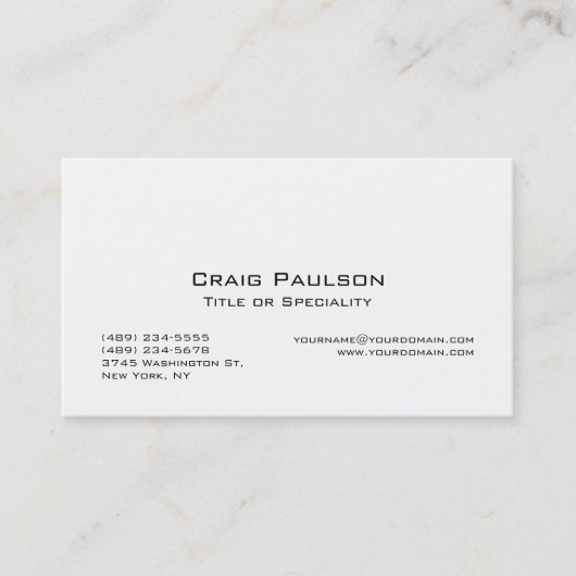 Trendy Black White Stylish Visitekaartje (Voorkant)