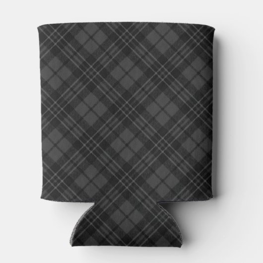 Trendy Black white tartan Personaliseer Monogram Blikjeskoeler (Achterkant)