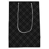 Trendy Black white tartan Personaliseer Monogram Medium Cadeauzakje (Achterkant)