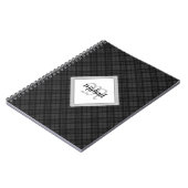 Trendy Black white tartan Personaliseer Monogram Notitieboek (Linkerzijde)