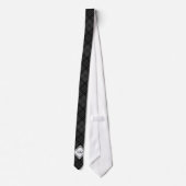 Trendy Black white tartan Personaliseer Monogram Stropdas (Achterkant)