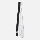 Trendy Black white tartan Personaliseer Monogram Stropdas (Achterkant)