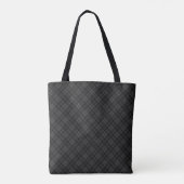 Trendy Black white tartan Personaliseer Monogram Tote Bag (Achterkant)