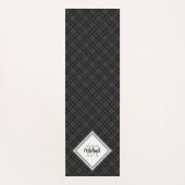 Trendy Black white tartan Personaliseer Monogram Yogamat (Voorkant)