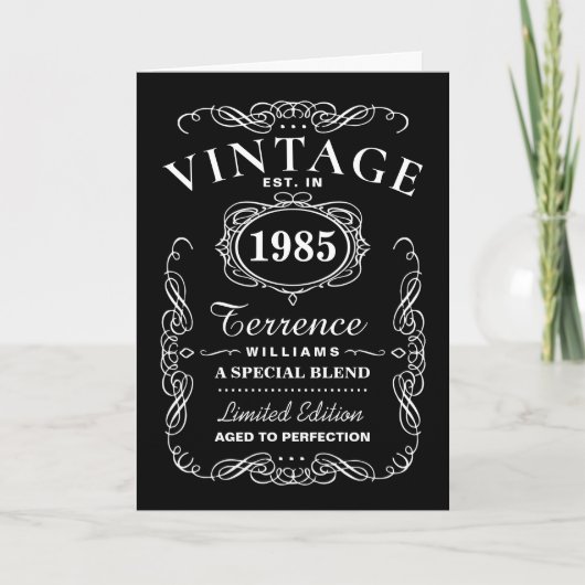 Trendy Black & White Typography Birthday Kaart (Voorkant)