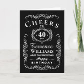 Trendy Black & White Typography Birthday Kaart (Voorkant)