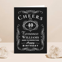 Trendy Black & White Typography Birthday