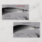 Trendy Black White Waterverf Paint House Painters Visitekaartje (Voorkant / Achterkant)