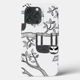 Trendy BLack Witte Moderne Luiaard Stoere Hoesje